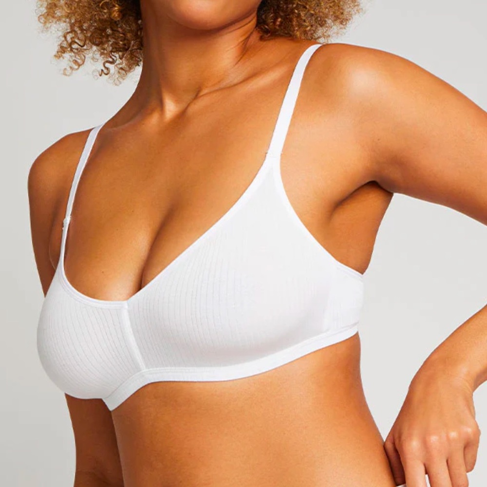 NWT Negative Underwear whipped wireless bra in white